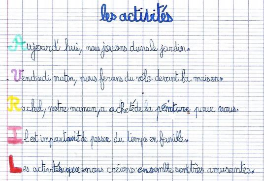 Jogging D Ecriture Avril En Mode Acrostiche Ecole Jacques Yves Cousteau De Cuille
